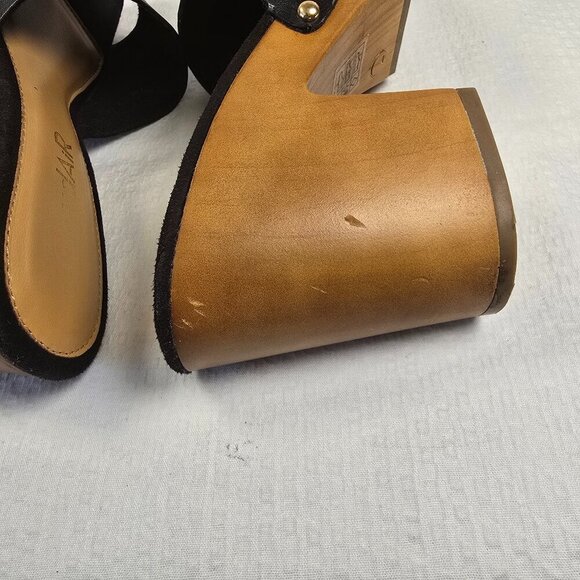 CLOUD AIR BLACK LEATHER BLOCK HEEL MULES SIZE 7 EUC - Picture 2 of 10